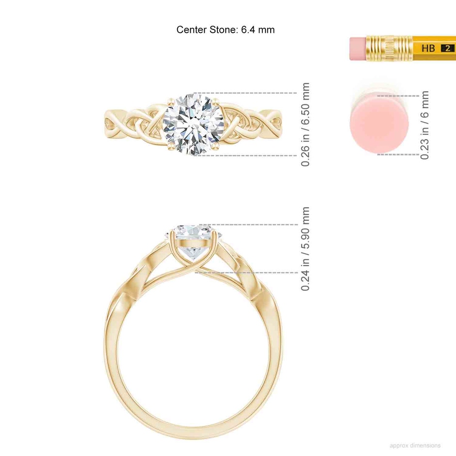 6.4mm FGVS LSR4524D-YG-FGVS-6.4 in Yellow Gold ruler