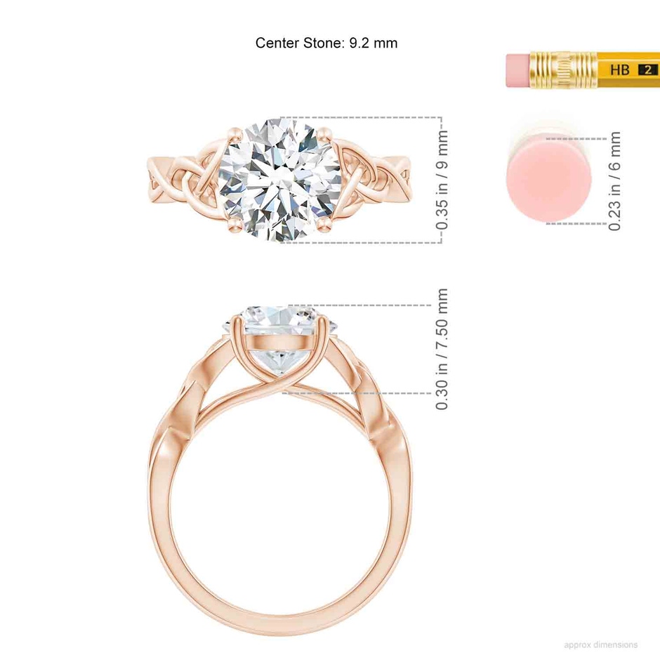 9.2mm FGVS LSR4524D-RGE-FGVS-9.2 in 18K Rose Gold ruler