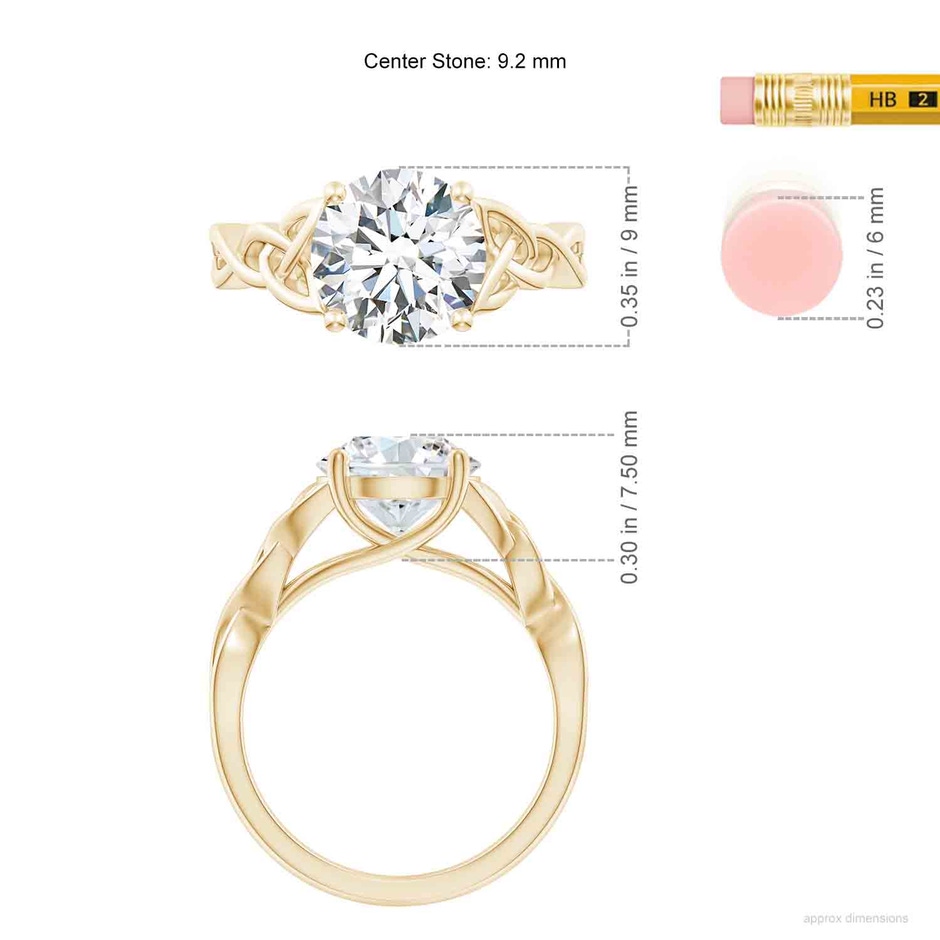 9.2mm FGVS LSR4524D-YG-FGVS-9.2 in Yellow Gold ruler