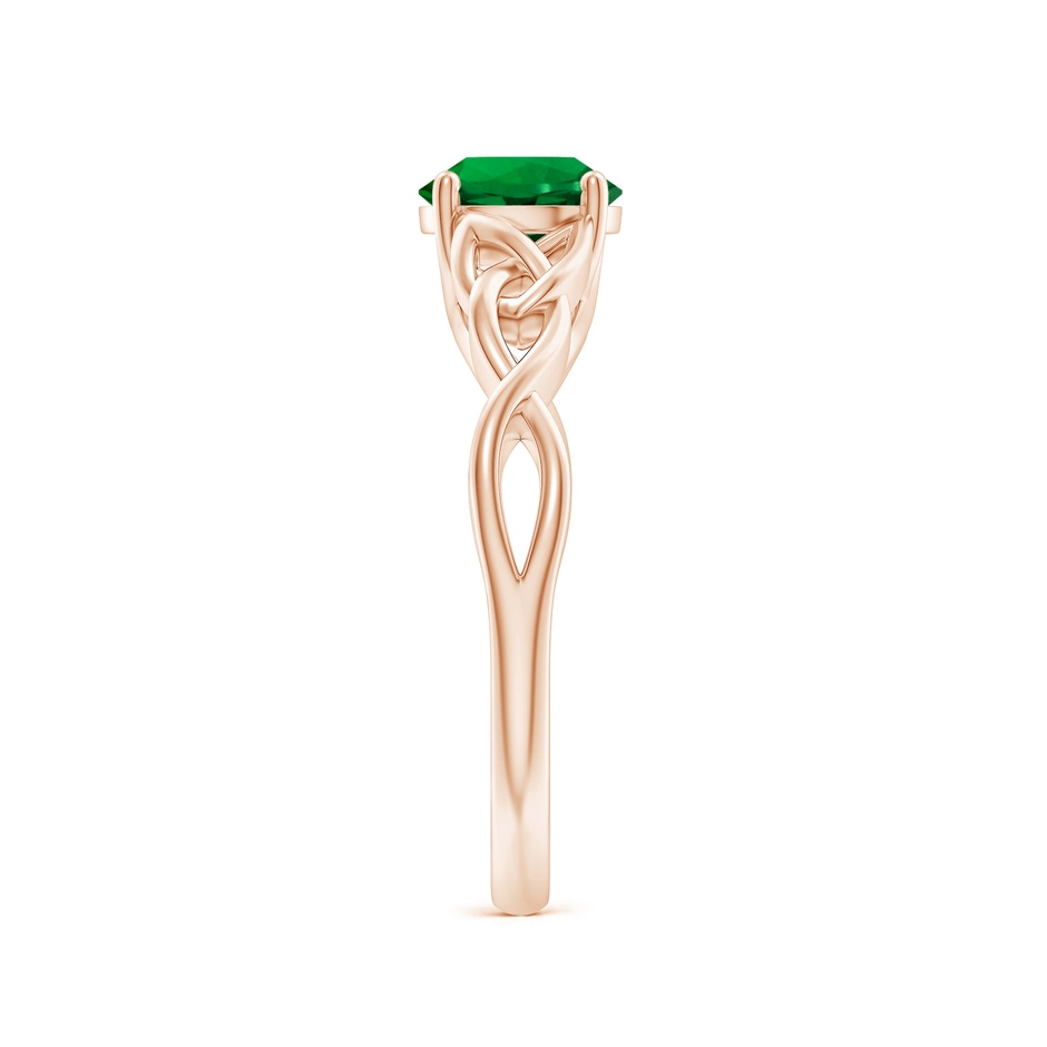6.5mm Labgrown Lab-Grown Round Emerald Celtic Knot Engagement Ring in Rose Gold side 299