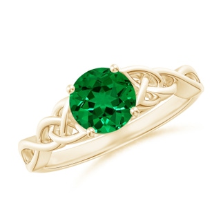 Round Lab-Grown Lab Grown Emerald