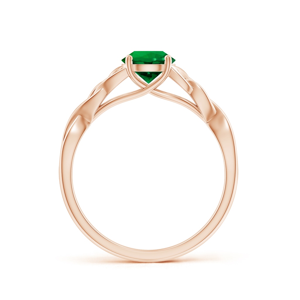 6mm Labgrown Lab-Grown Round Emerald Celtic Knot Engagement Ring in Rose Gold - side 199