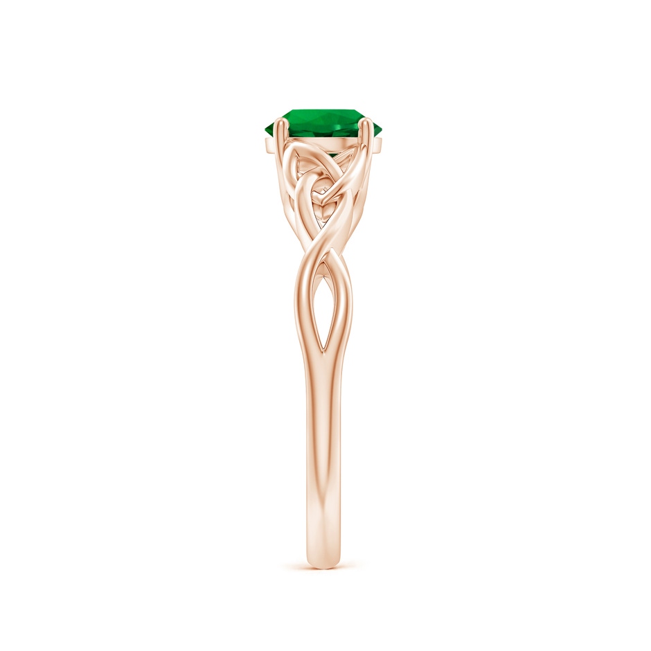 6mm Labgrown Lab-Grown Round Emerald Celtic Knot Engagement Ring in Rose Gold side 299