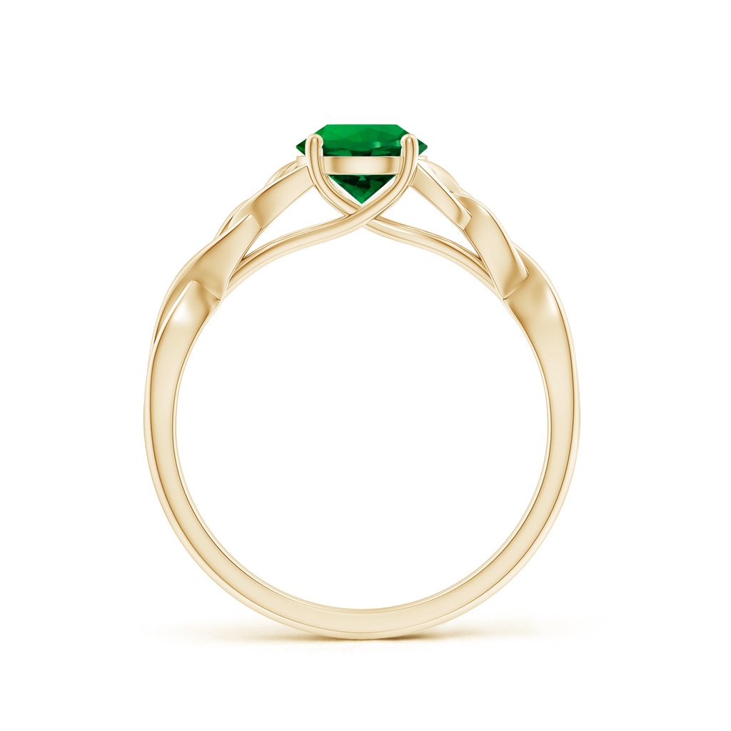 6mm Labgrown Lab-Grown Round Emerald Celtic Knot Engagement Ring in Yellow Gold - side 199