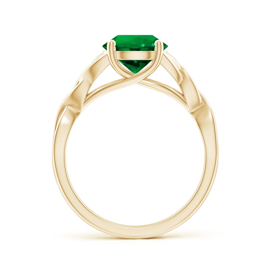 8mm Labgrown Lab-Grown Round Emerald Celtic Knot Engagement Ring in 18K Yellow Gold side 199