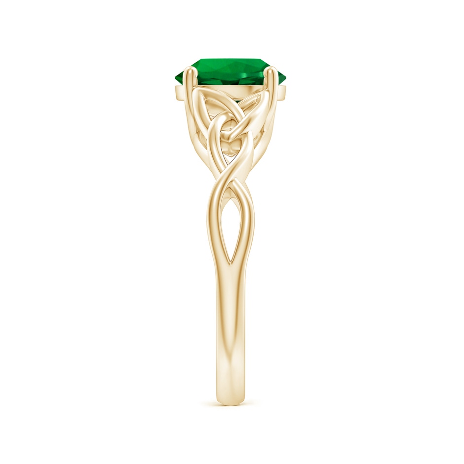 8mm Labgrown Lab-Grown Round Emerald Celtic Knot Engagement Ring in 18K Yellow Gold side 299