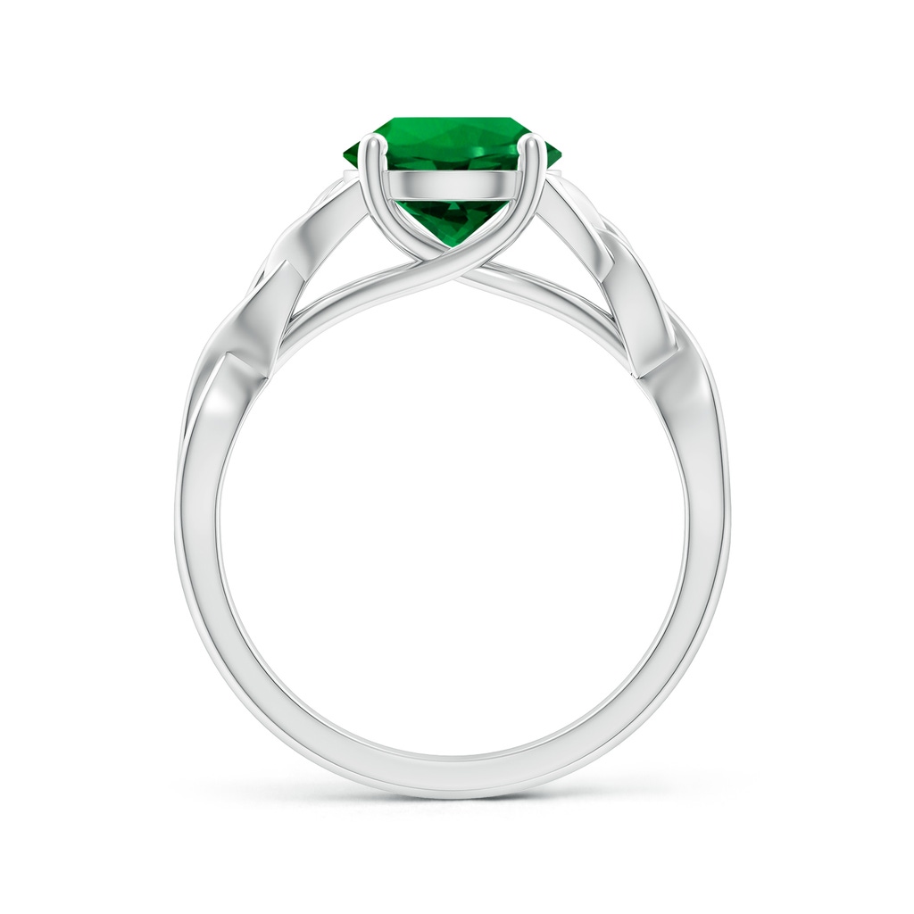 8mm Labgrown Lab-Grown Round Emerald Celtic Knot Engagement Ring in White Gold Side 199