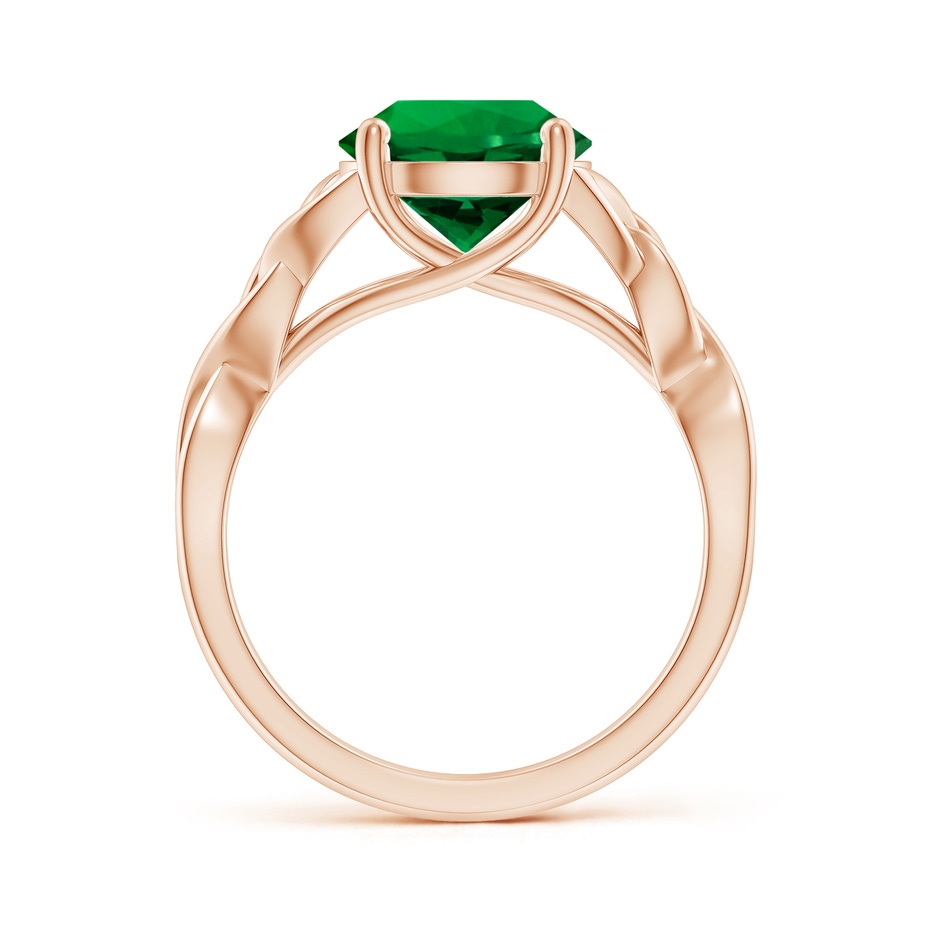 9mm Labgrown Lab-Grown Round Emerald Celtic Knot Engagement Ring in 18K Rose Gold side 199