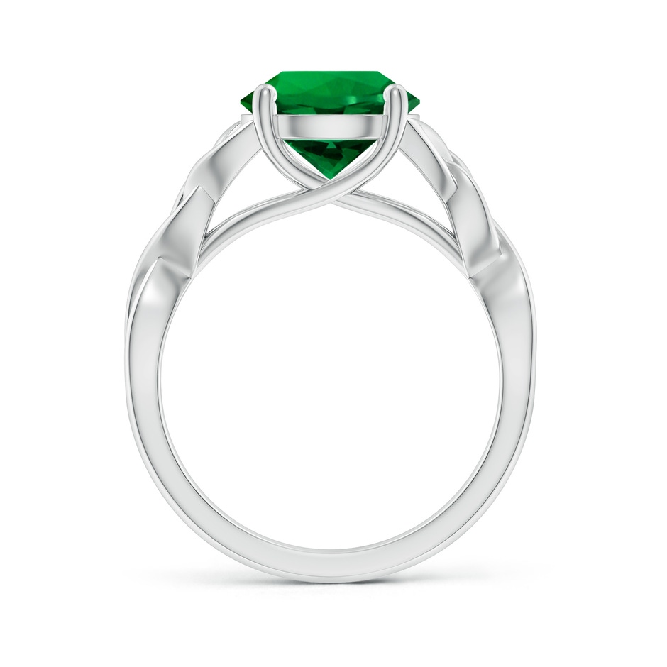 9mm Labgrown Lab-Grown Round Emerald Celtic Knot Engagement Ring in P950 Platinum side 199