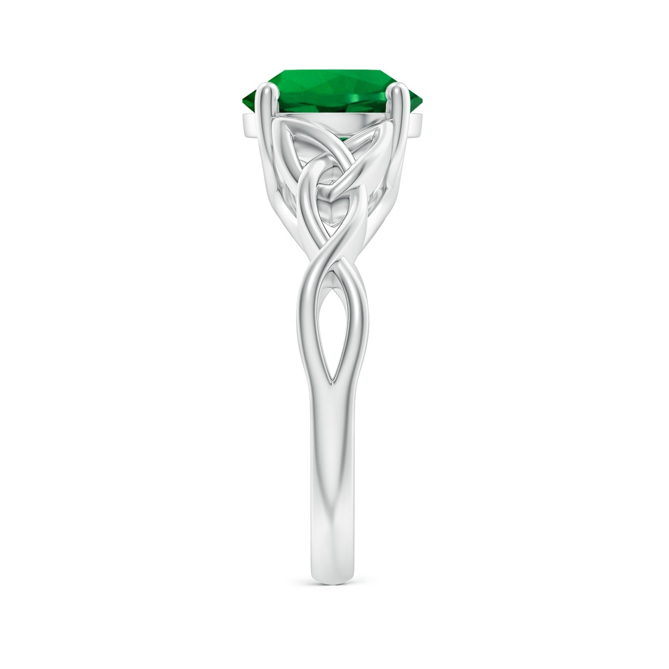 9mm Labgrown Lab-Grown Round Emerald Celtic Knot Engagement Ring in P950 Platinum side 299