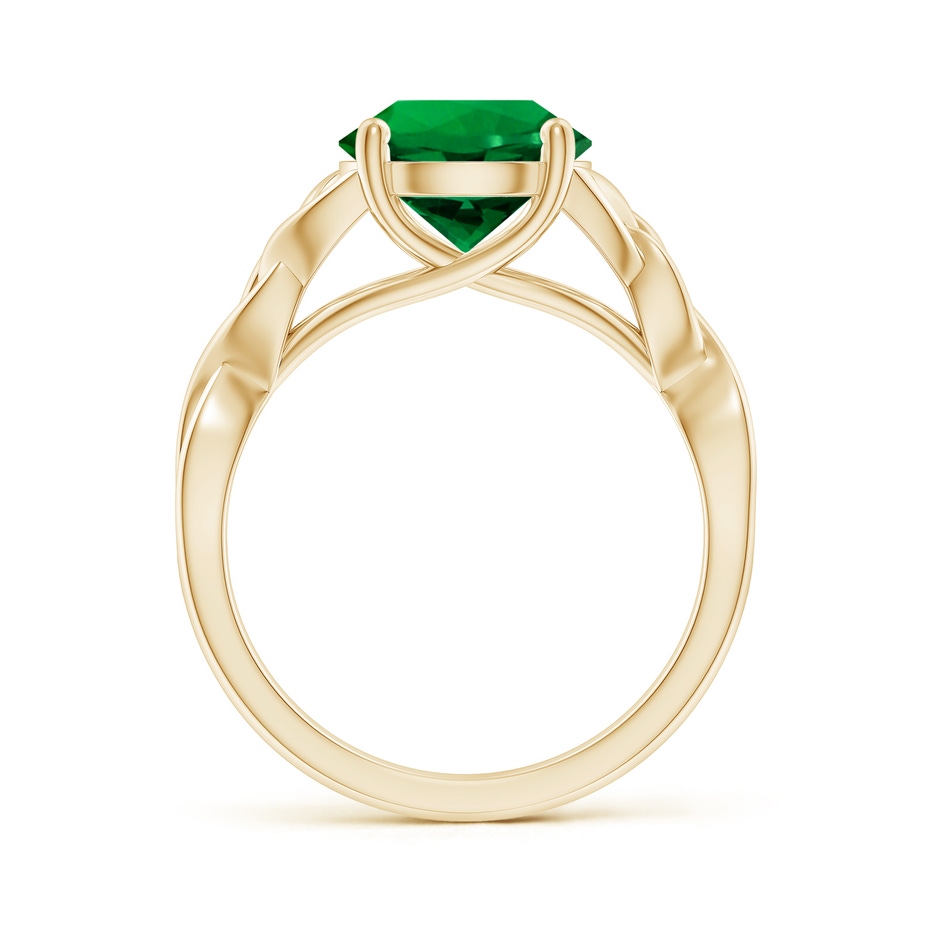 9mm Labgrown Lab-Grown Round Emerald Celtic Knot Engagement Ring in Yellow Gold side 199