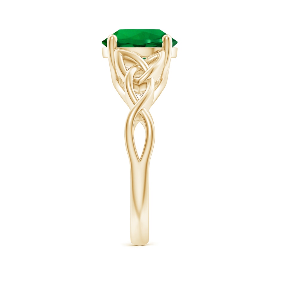 9mm Labgrown Lab-Grown Round Emerald Celtic Knot Engagement Ring in Yellow Gold side 299