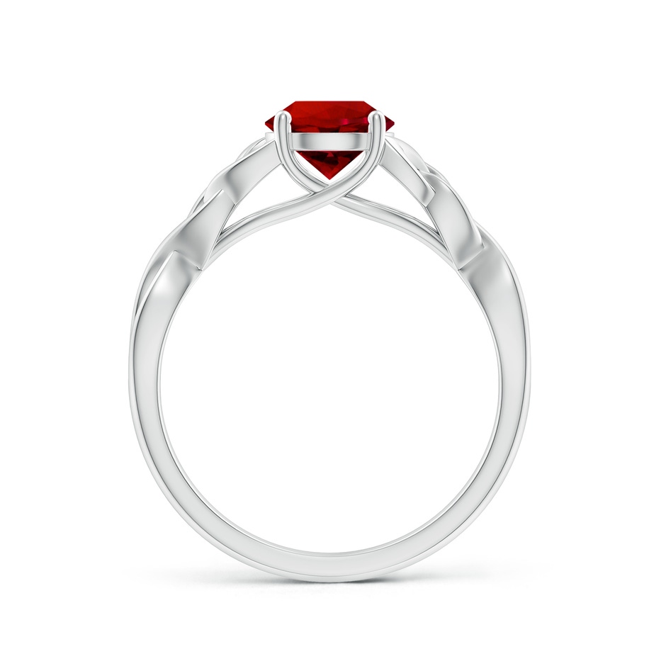 6.5mm Labgrown Lab-Grown Round Ruby Celtic Knot Engagement Ring in P950 Platinum side 199