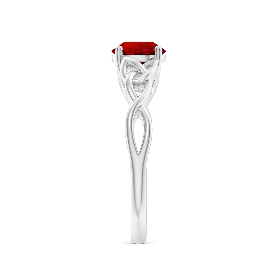 6.5mm Labgrown Lab-Grown Round Ruby Celtic Knot Engagement Ring in White Gold side 299