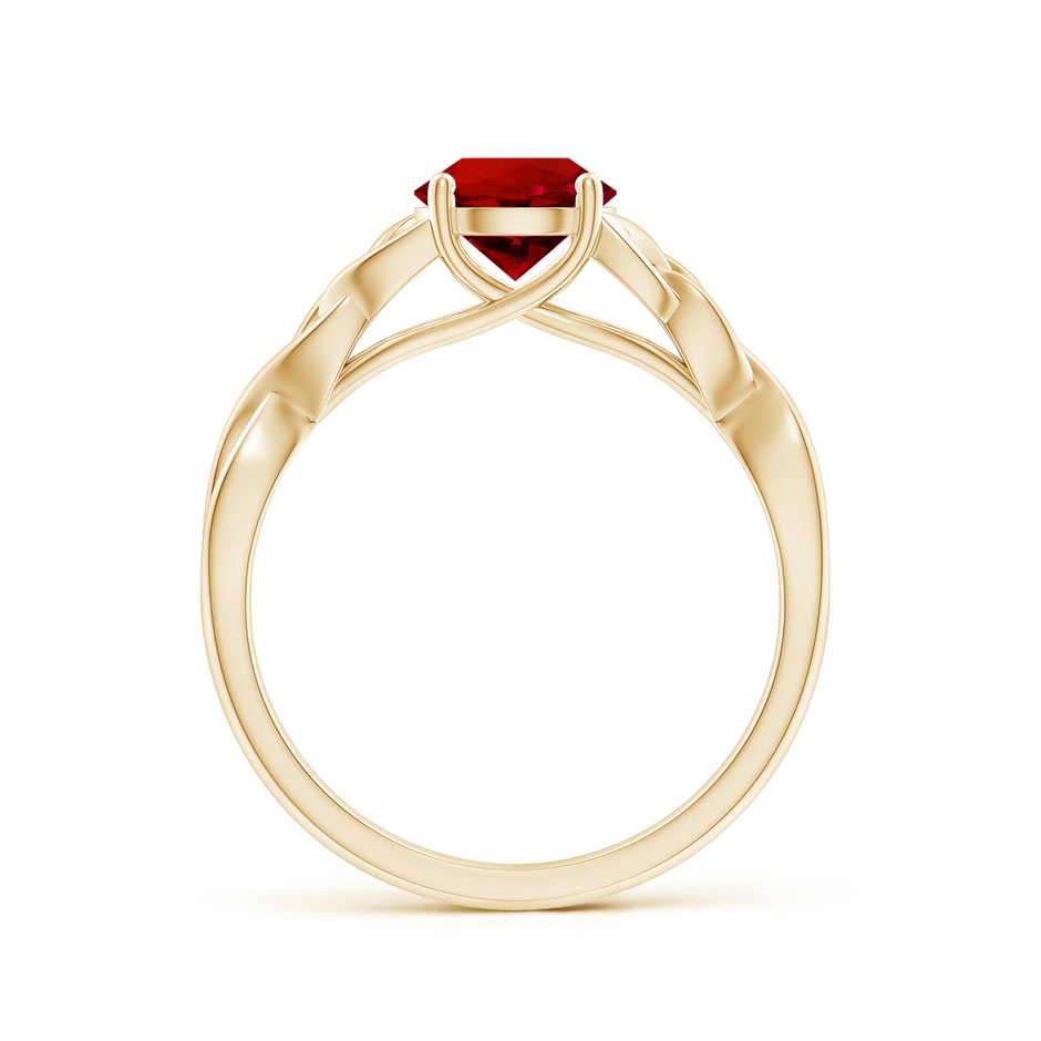 6.5mm Labgrown Lab-Grown Round Ruby Celtic Knot Engagement Ring in Yellow Gold side 199