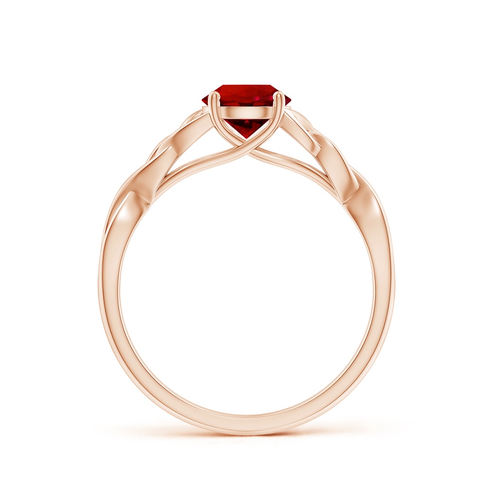 6mm Labgrown Lab-Grown Round Ruby Celtic Knot Engagement Ring in Rose Gold - side 199