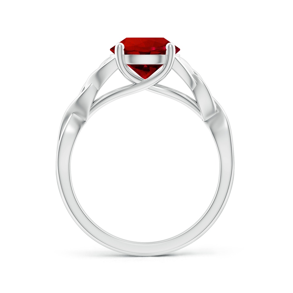 8mm Labgrown Lab-Grown Round Ruby Celtic Knot Engagement Ring in 18K White Gold - side 199