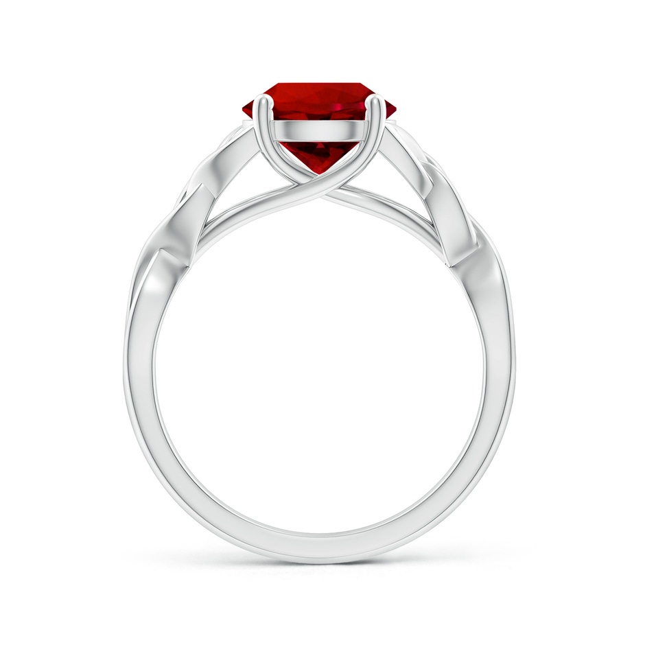 8mm Labgrown Lab-Grown Round Ruby Celtic Knot Engagement Ring in 18K White Gold side 199