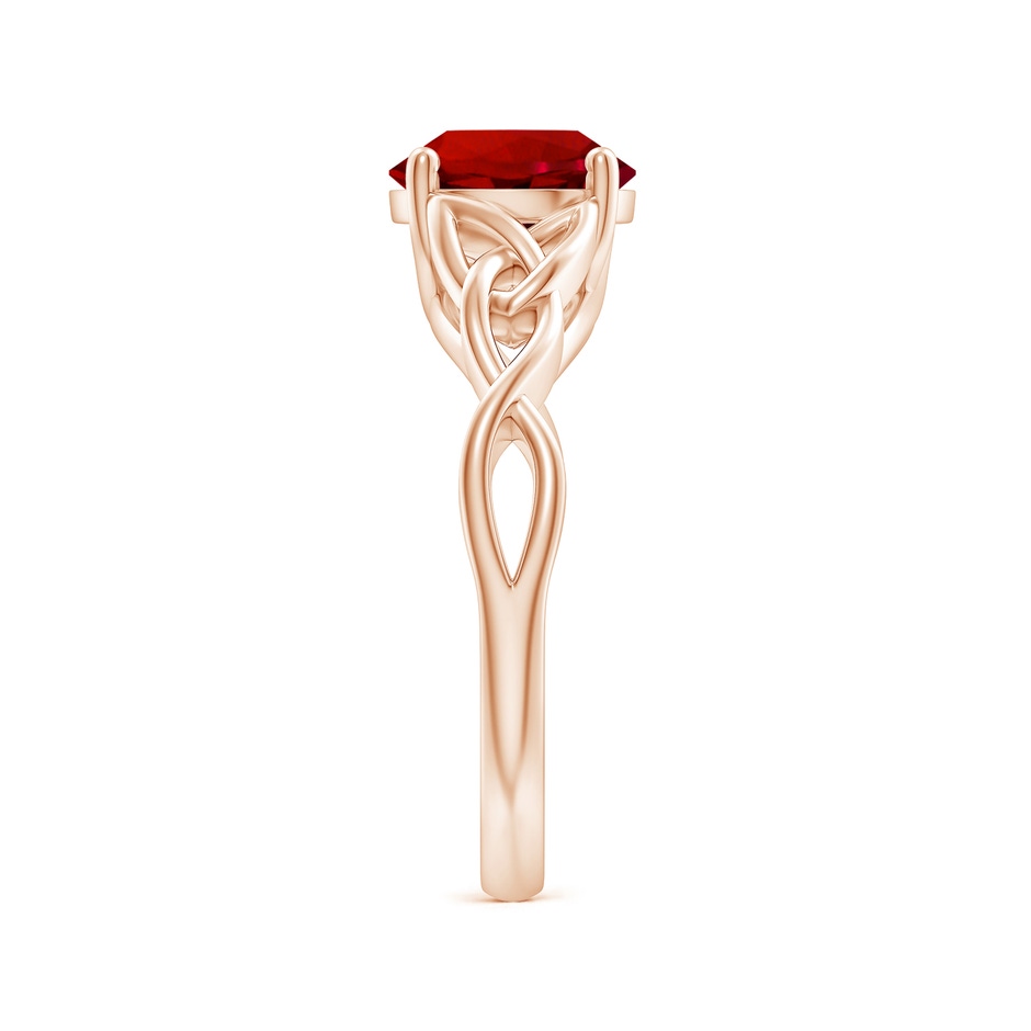 8mm Labgrown Lab-Grown Round Ruby Celtic Knot Engagement Ring in Rose Gold side 299