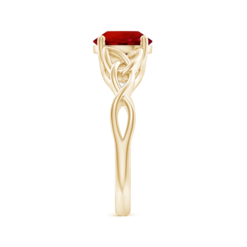 8mm Labgrown Lab-Grown Round Ruby Celtic Knot Engagement Ring in Yellow Gold side 299