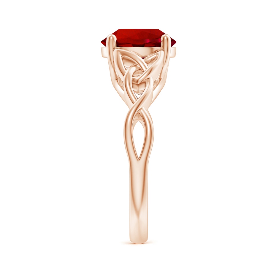 9mm Labgrown Lab-Grown Round Ruby Celtic Knot Engagement Ring in Rose Gold side 299