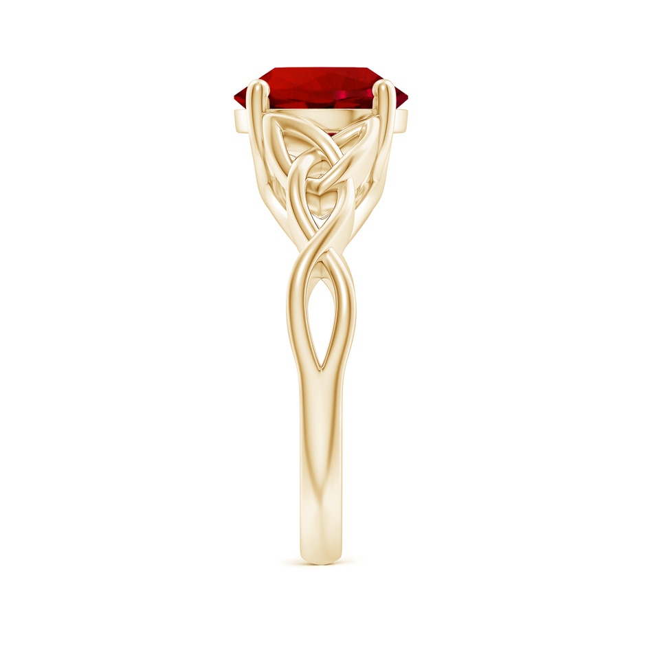 9mm Labgrown Lab-Grown Round Ruby Celtic Knot Engagement Ring in Yellow Gold side 299
