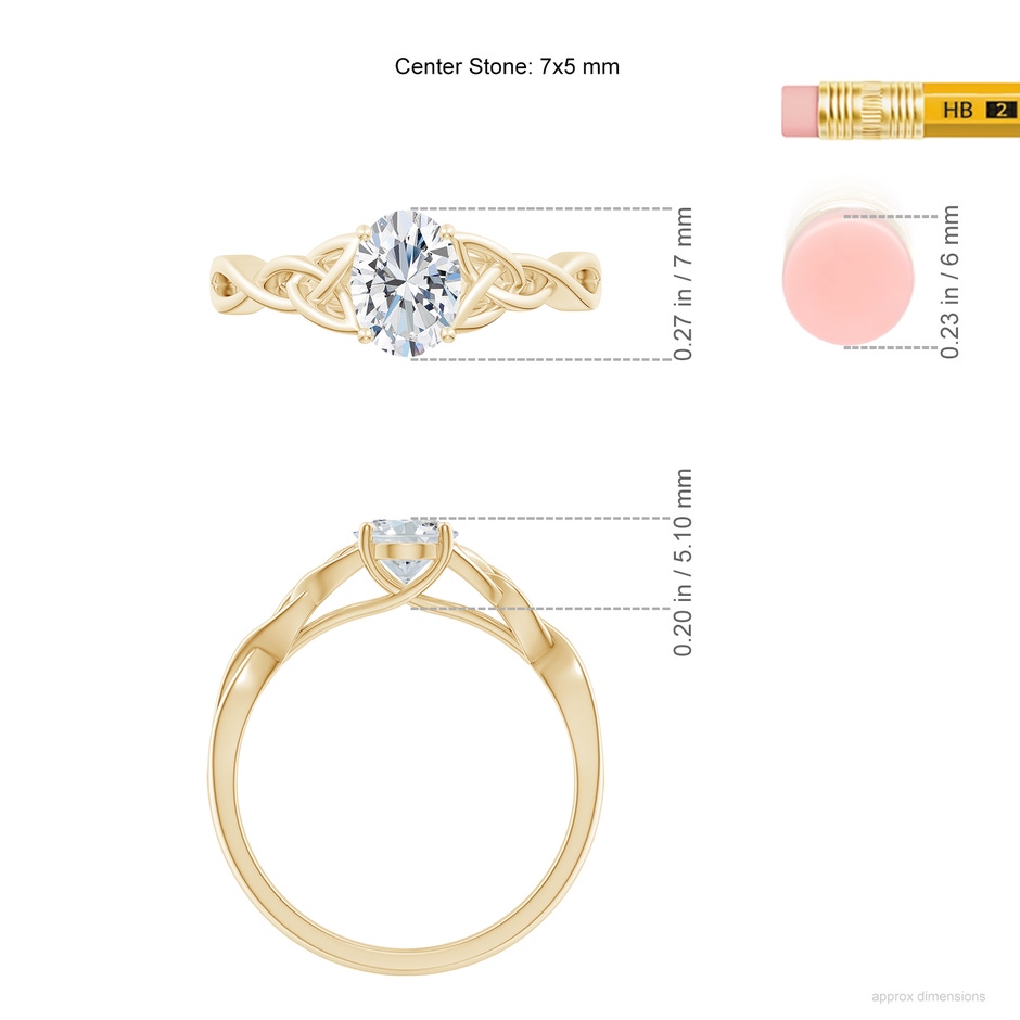 7x5mm FGVS LSR4525D-YG-FGVS-7x5 in Yellow Gold ruler