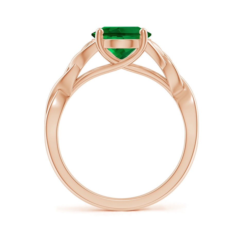 10x8mm Labgrown Lab-Grown Oval Emerald Celtic Knot Engagement Ring in 18K Rose Gold side 199