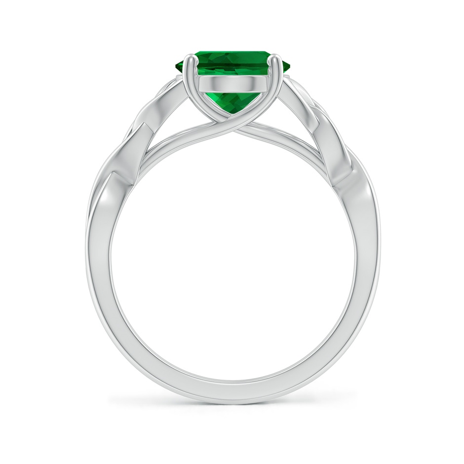 10x8mm Labgrown Lab-Grown Oval Emerald Celtic Knot Engagement Ring in White Gold side 199