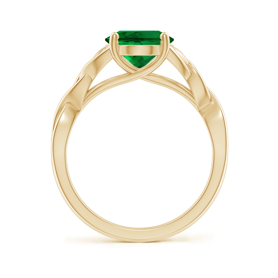 10x8mm Labgrown Lab-Grown Oval Emerald Celtic Knot Engagement Ring in Yellow Gold side 199