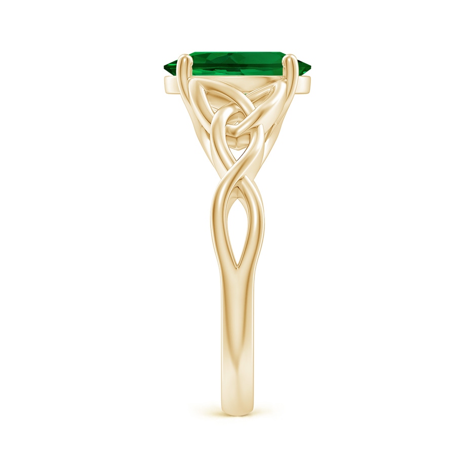 10x8mm Labgrown Lab-Grown Oval Emerald Celtic Knot Engagement Ring in Yellow Gold side 299