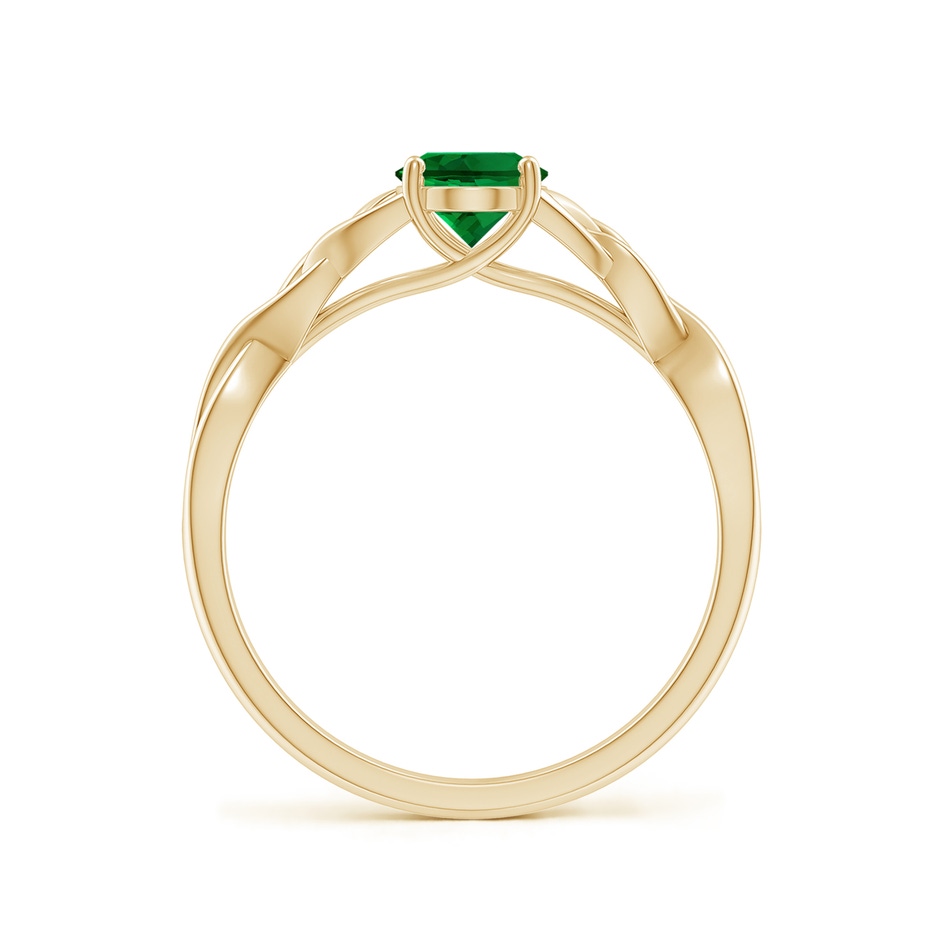 7x5mm Labgrown Lab-Grown Oval Emerald Celtic Knot Engagement Ring in 10K Yellow Gold side 199