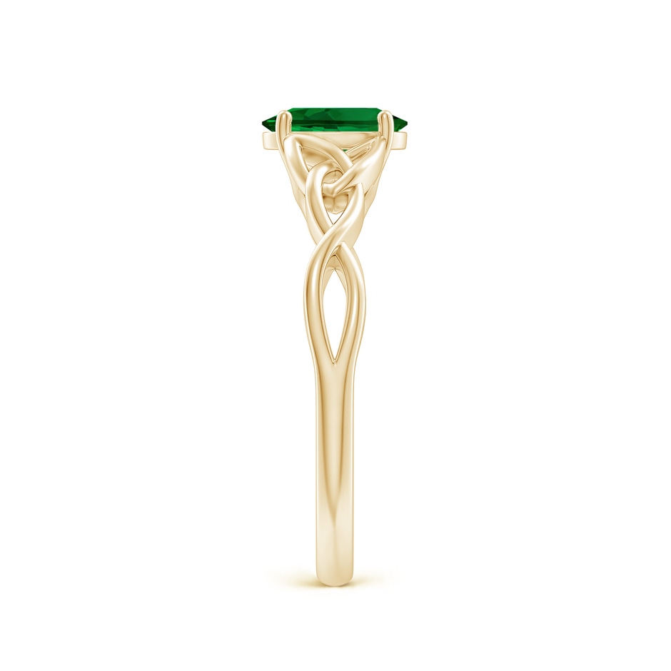 7x5mm Labgrown Lab-Grown Oval Emerald Celtic Knot Engagement Ring in 10K Yellow Gold side 299