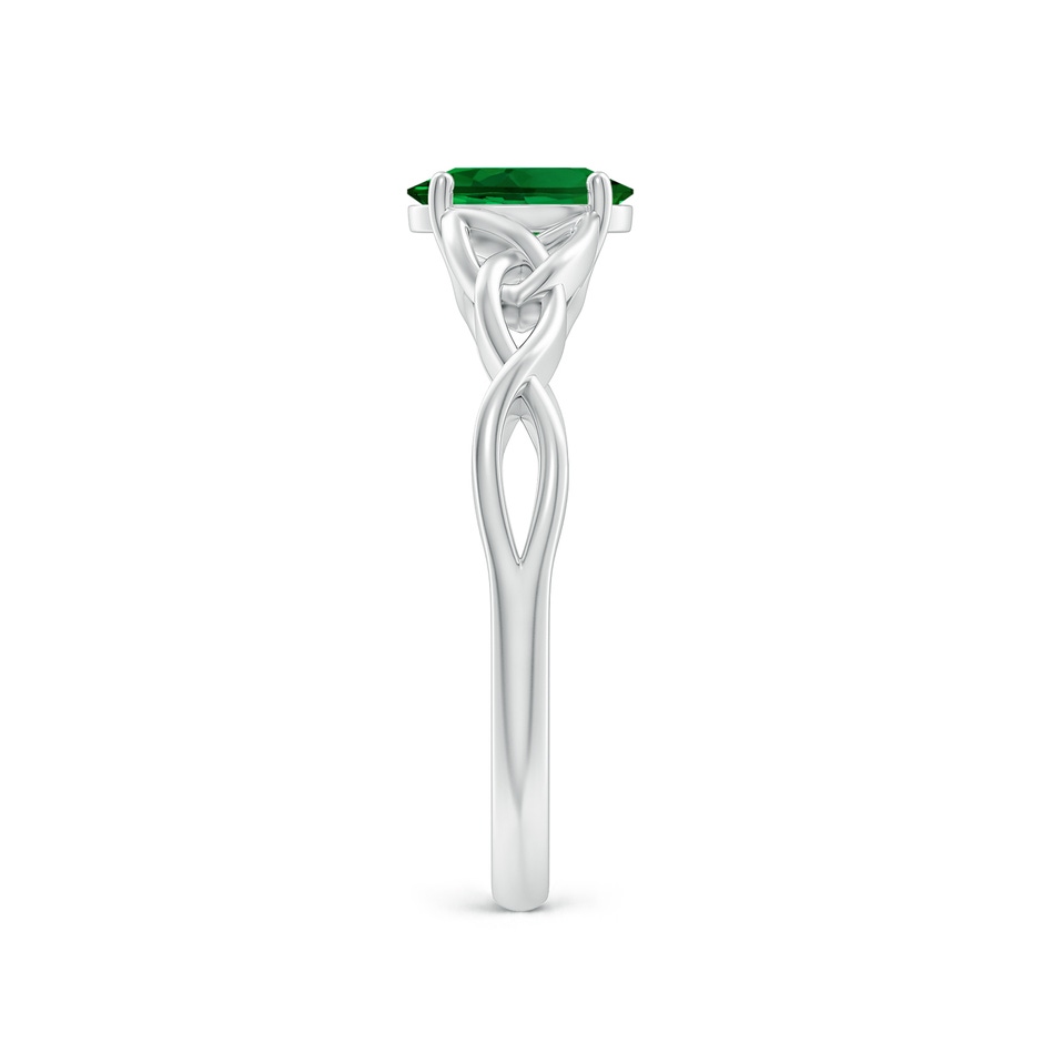 7x5mm Labgrown Lab-Grown Oval Emerald Celtic Knot Engagement Ring in White Gold side 299