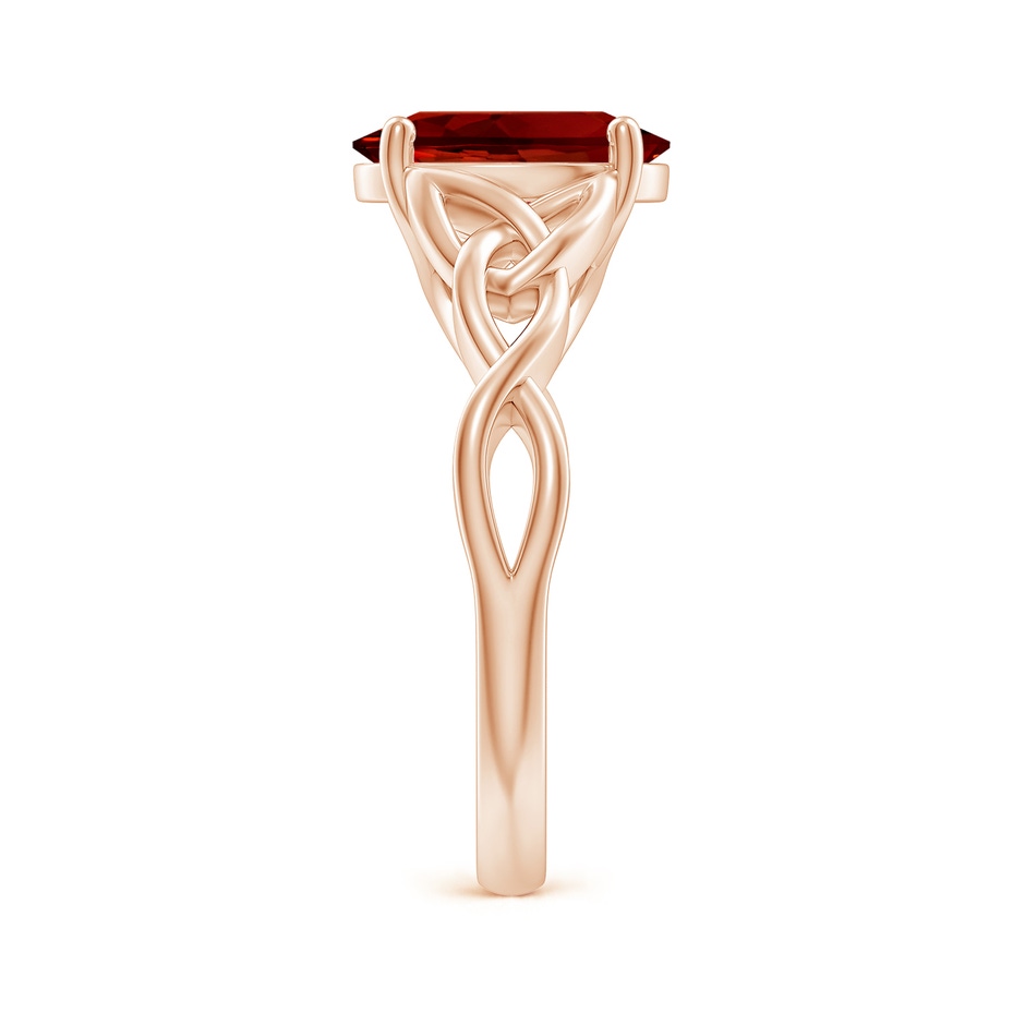 10x8mm Labgrown Lab-Grown Oval Ruby Celtic Knot Engagement Ring in 18K Rose Gold side 299