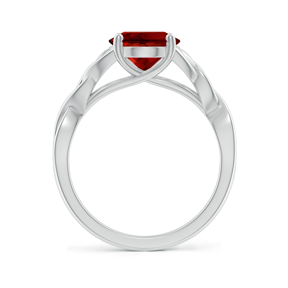 10x8mm Labgrown Lab-Grown Oval Ruby Celtic Knot Engagement Ring in 18K White Gold side 199