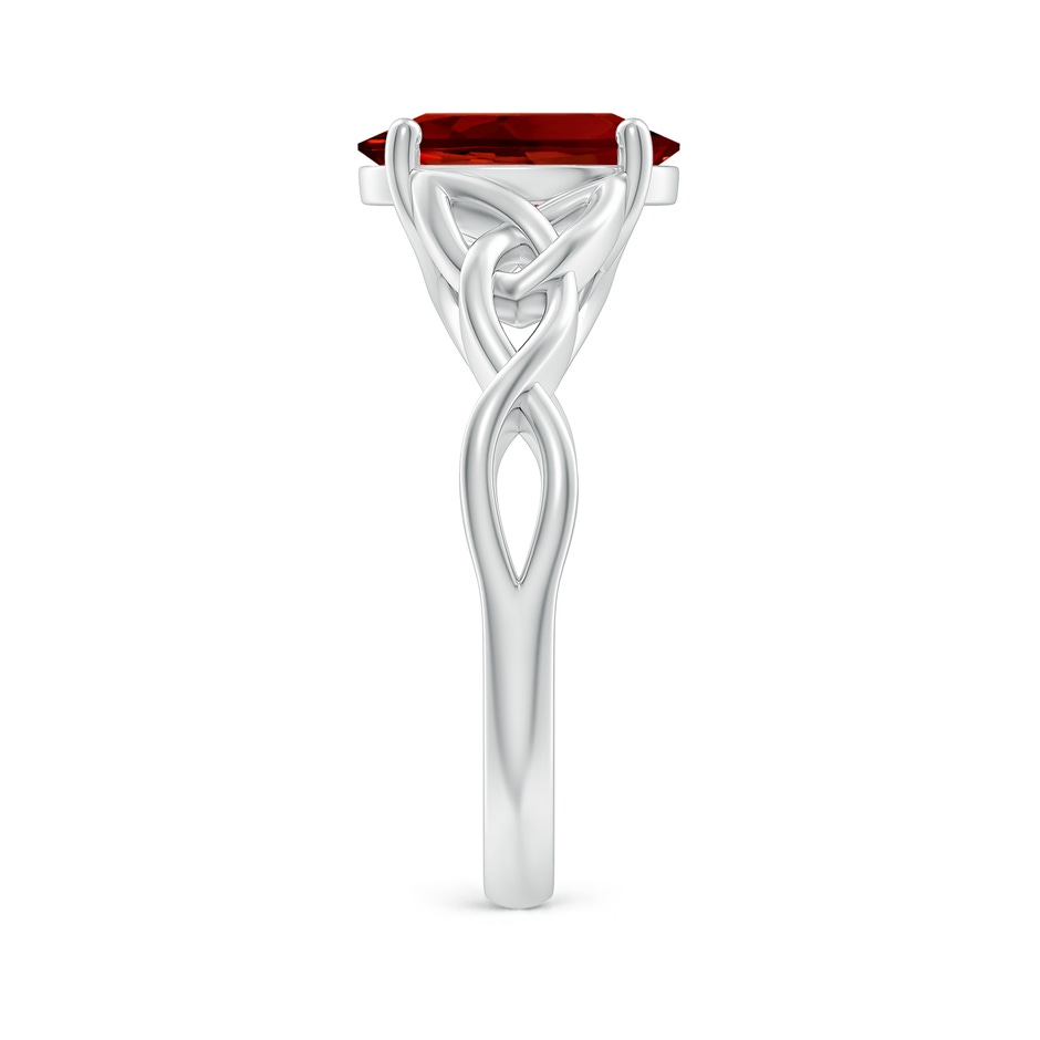10x8mm Labgrown Lab-Grown Oval Ruby Celtic Knot Engagement Ring in 18K White Gold side 299