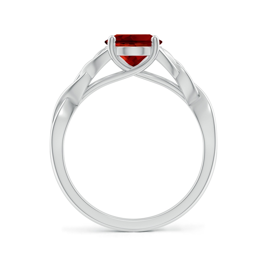 9x7mm Labgrown Lab-Grown Oval Ruby Celtic Knot Engagement Ring in 18K White Gold - side 199