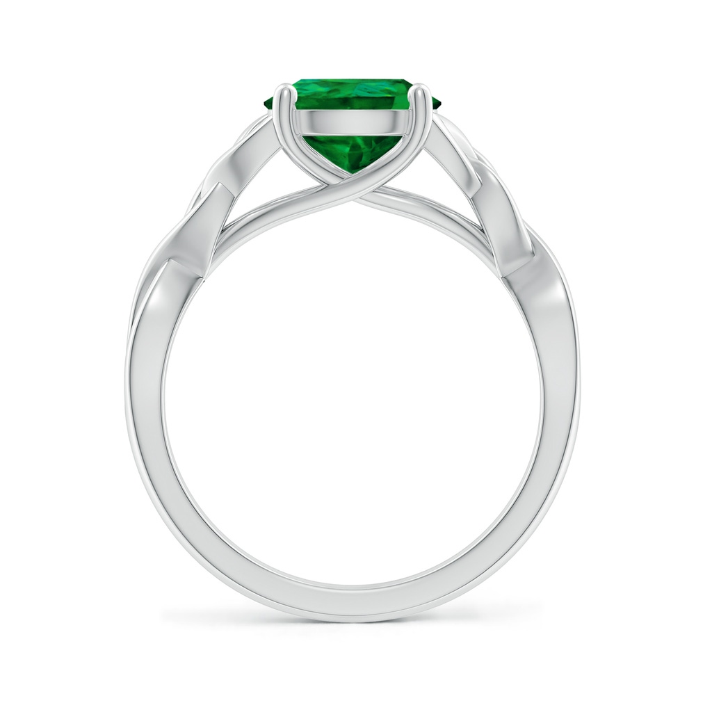 10x8mm Labgrown Lab-Grown Pear-Shaped Emerald Celtic Knot Engagement Ring in P950 Platinum - side 199