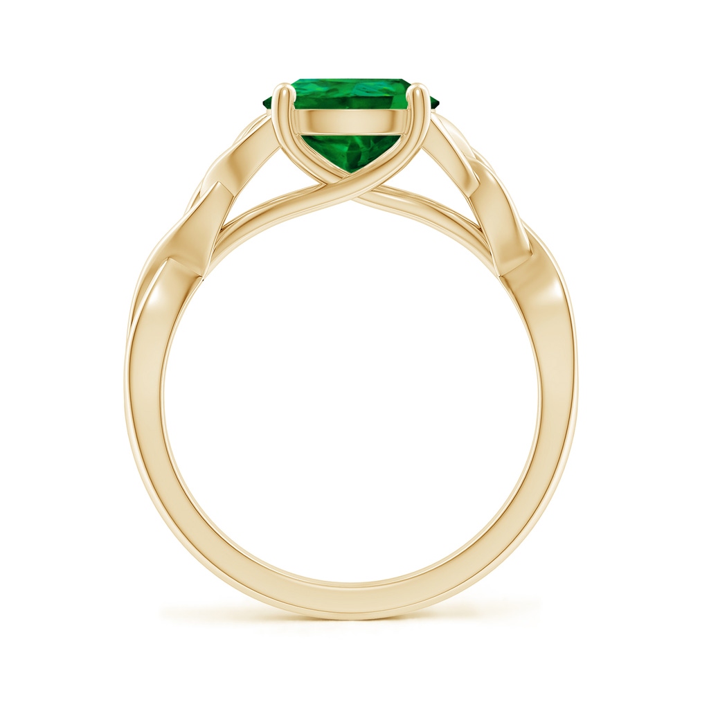 10x8mm Labgrown Lab-Grown Pear-Shaped Emerald Celtic Knot Engagement Ring in Yellow Gold - side 199