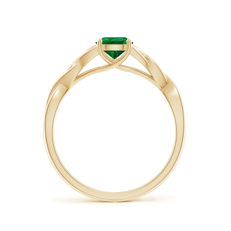7x5mm Labgrown Lab-Grown Pear-Shaped Emerald Celtic Knot Engagement Ring in Yellow Gold side 199