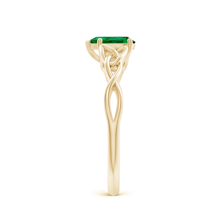 7x5mm Labgrown Lab-Grown Pear-Shaped Emerald Celtic Knot Engagement Ring in Yellow Gold side 299