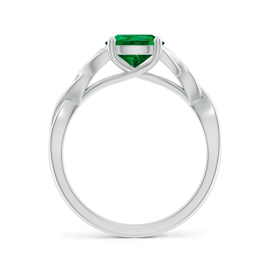 9x7mm Labgrown Lab-Grown Pear-Shaped Emerald Celtic Knot Engagement Ring in 18K White Gold side 199