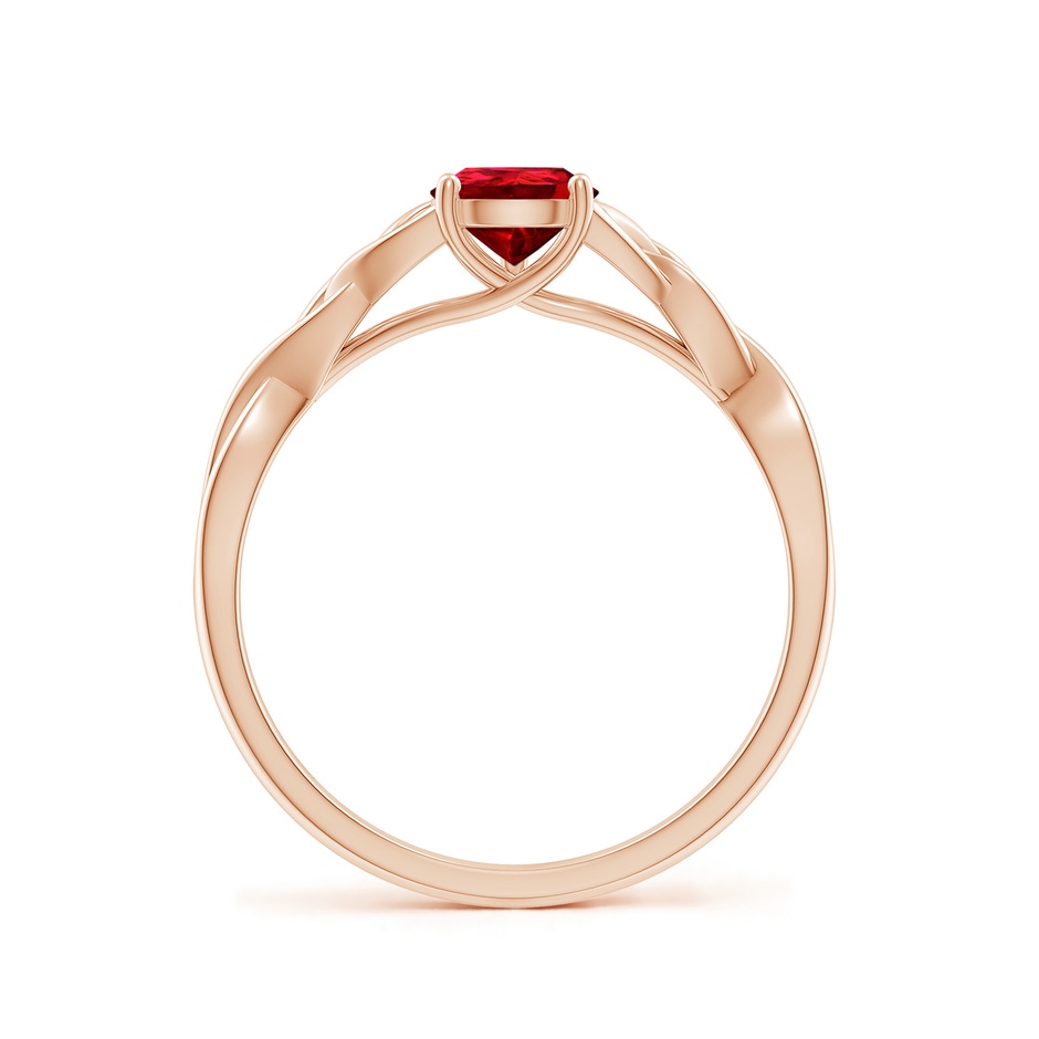 7x5mm Labgrown Lab-Grown Pear-Shaped Ruby Celtic Knot Engagement Ring in Rose Gold side 199