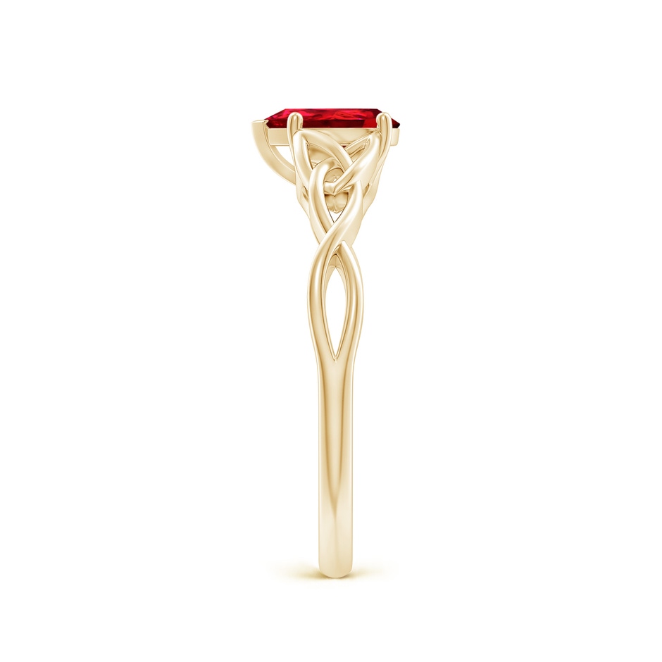 7x5mm Labgrown Lab-Grown Pear-Shaped Ruby Celtic Knot Engagement Ring in Yellow Gold side 299