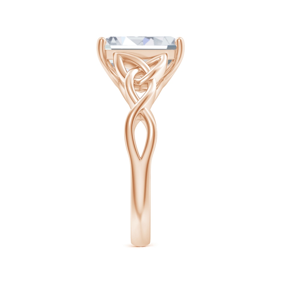 10x7.5mm FGVS Lab-Grown Emerald-Cut Diamond Celtic Knot Engagement Ring in Rose Gold side 299