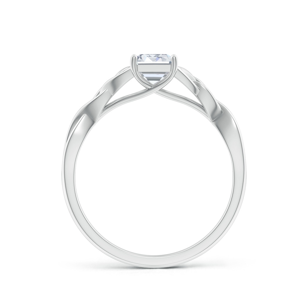 7x5mm FGVS Lab-Grown Emerald-Cut Diamond Celtic Knot Engagement Ring in 18K White Gold - side 199