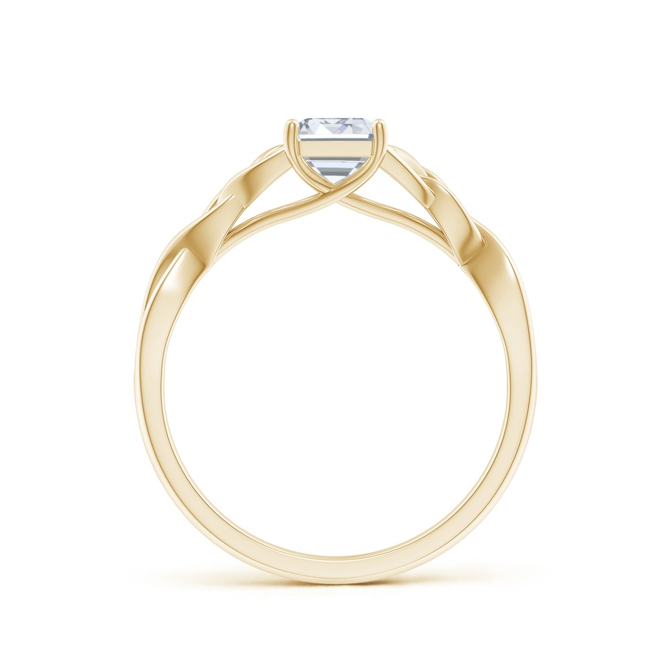 7x5mm FGVS Lab-Grown Emerald-Cut Diamond Celtic Knot Engagement Ring in Yellow Gold side 199