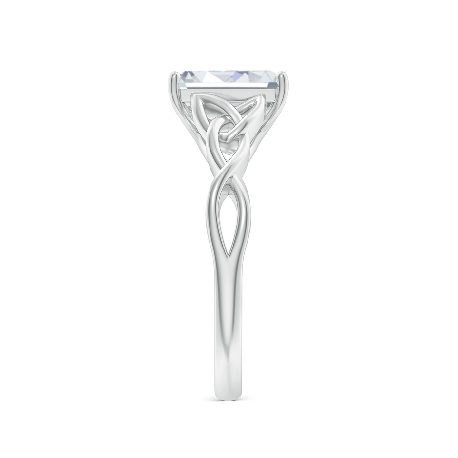 8.5x6.5mm FGVS Lab-Grown Emerald-Cut Diamond Celtic Knot Engagement Ring in White Gold side 299