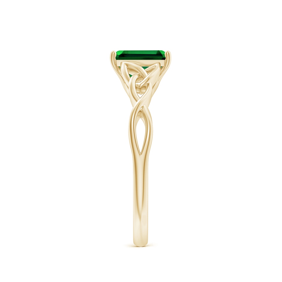 7x5mm Labgrown Lab-Grown Emerald-Cut Emerald Celtic Knot Engagement Ring in Yellow Gold side 299